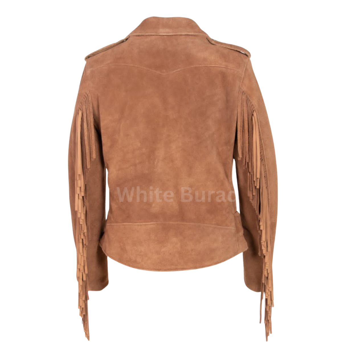 Brown suede jacket with fringes 