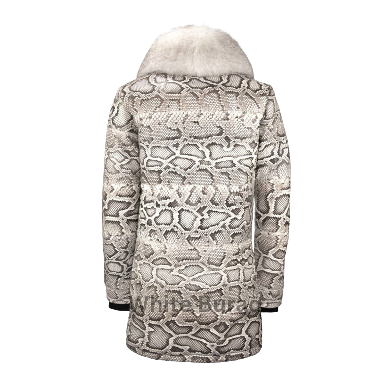 White Python Leather Coat