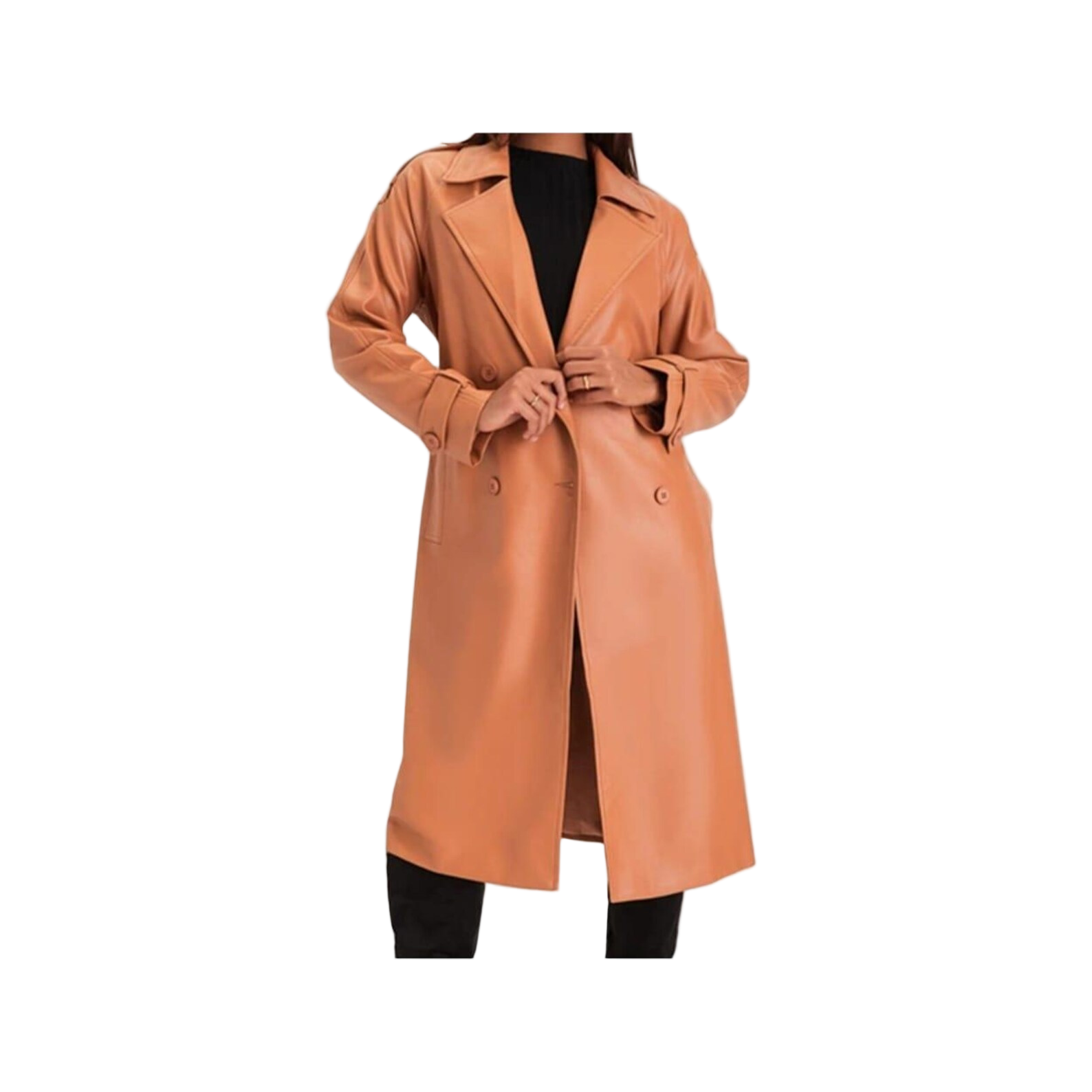 Orange trench coat