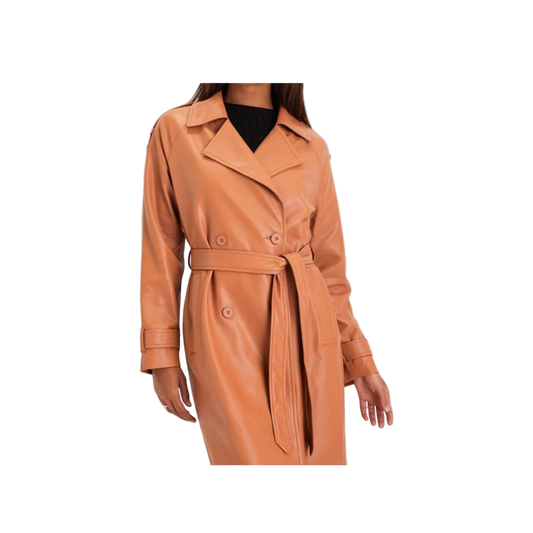 brown trench coat 