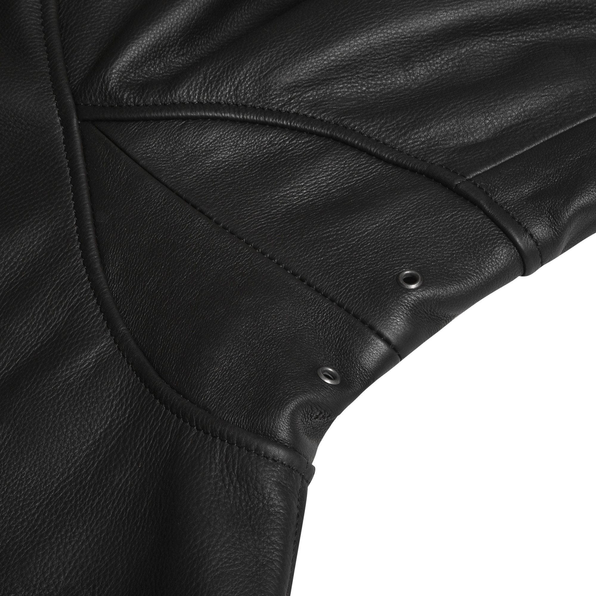 Men's Black Leather G-1 Flight Jacket with Faux Fur Collar – underarm ventilation grommets