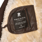 Men's B-3 Leather Aviator Jacket with Faux Shearling in Brown – faux shearling lining with inside zip pocket