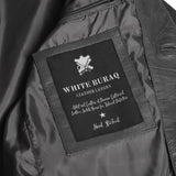 Men's Leather Two-Button Blazer in Black – lining with inside label
