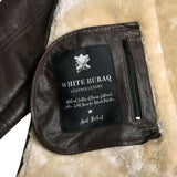 Men's B-3 Leather Aviator Jacket with Faux Shearling in Dark Brown – faux shearling lining with inside zip pocket