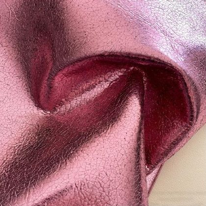 Pink metallic leather
