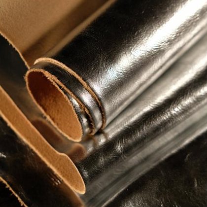 Silver foil leather