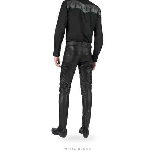 Men's Skinny Lambskin Leather Pants – view 2