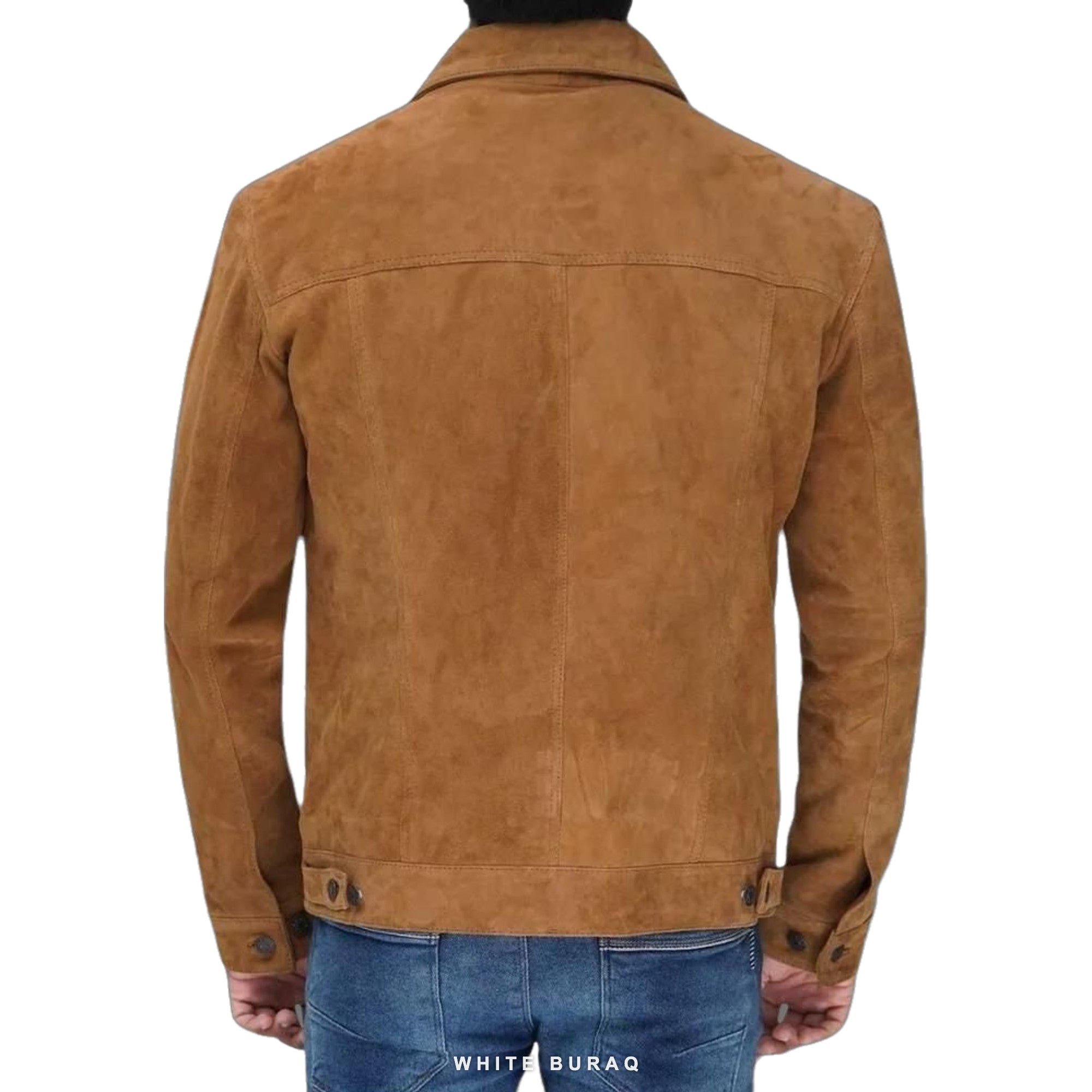 Men's Brown Suede Trucker Jacket – view 2