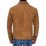 Men's Brown Suede Trucker Jacket – view 2