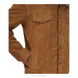 Men's Brown Suede Trucker Jacket – view 5