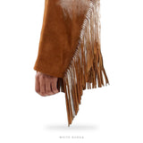 Women's Brown Suede Fringe Western Jacket