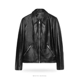 Men's Black Croc-Embossed Lambskin Leather Jacket