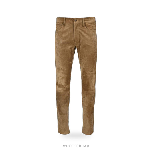 Men's Tan Suede Western Pants