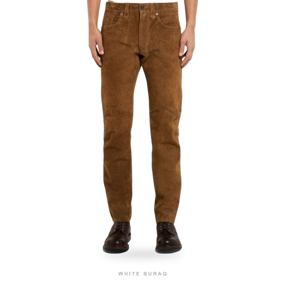 Men's Brown Goatskin Suede Trousers