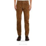 Men's Brown Goatskin Suede Trousers