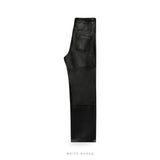 Men's Black Sheepskin Leather Straight-Leg Pants – view 2