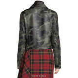 Women's Green Camouflage Sheepskin Bomber Jacket – view 3