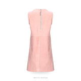 Women's Blush Pink Leather A-Line Mini Dress – view 4