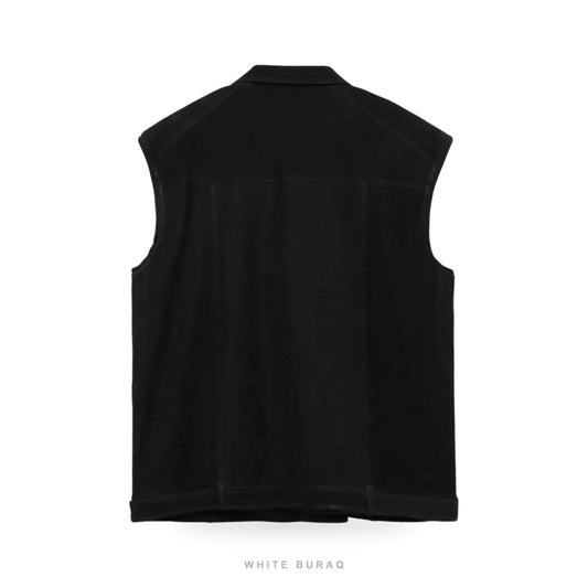 Women's Black Suede Biker Vest – view 2