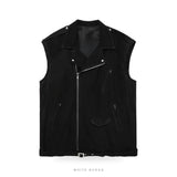 Women's Black Suede Biker Vest – view 3