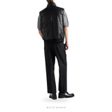 Men's Black Nappa Leather Padded Gilet – view 4
