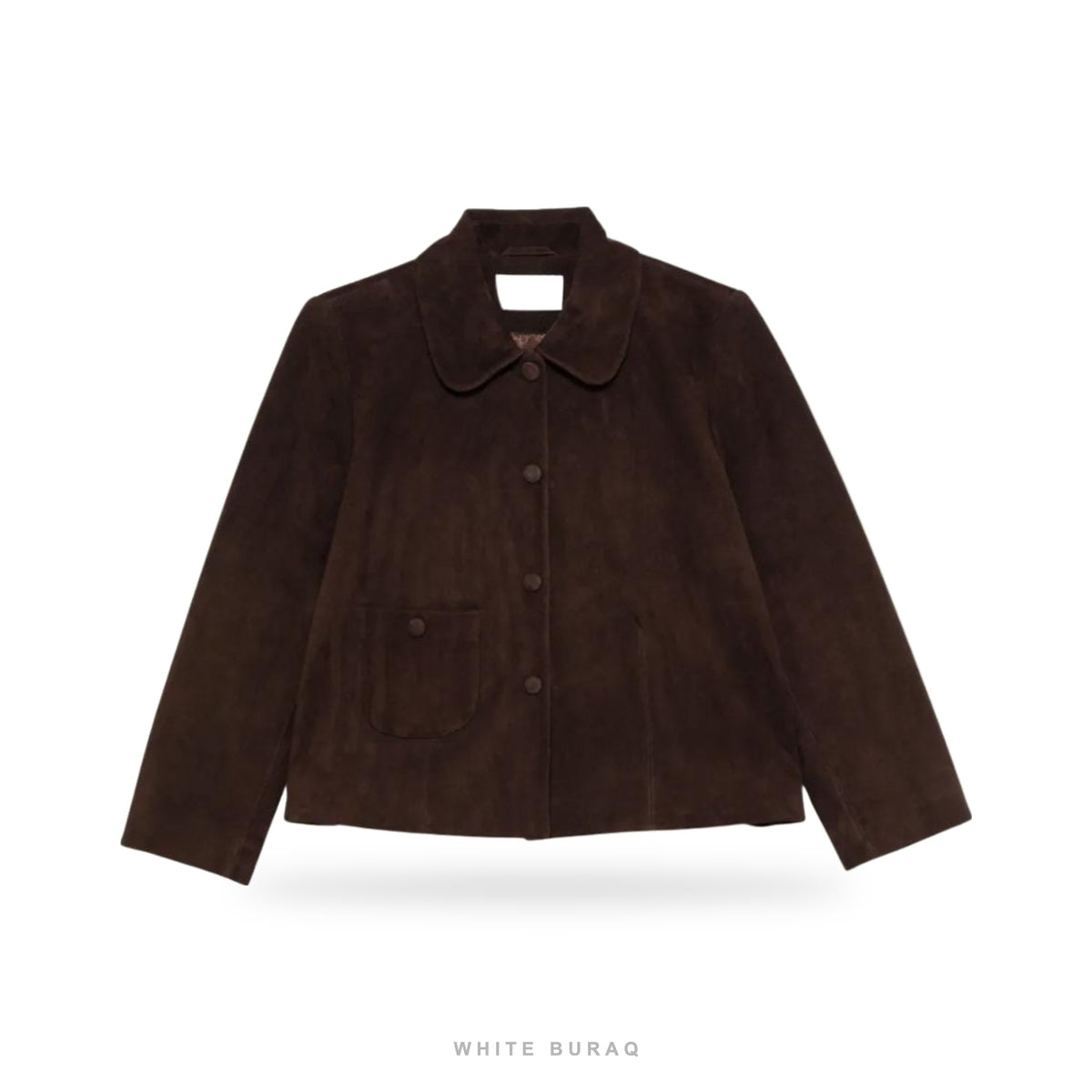Women's Chocolate Suede Cropped Western Button-Up Jacket