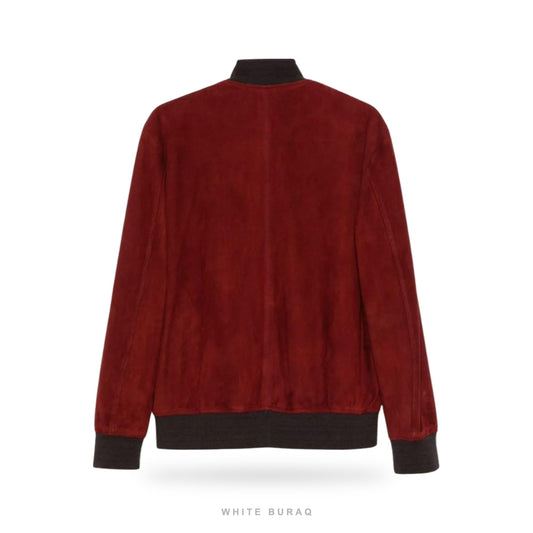 Men's Oxblood Sheepskin Suede Bomber – view 2
