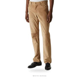 Men's Tan Brown Sheepskin Suede Straight-Leg Pants – view 3