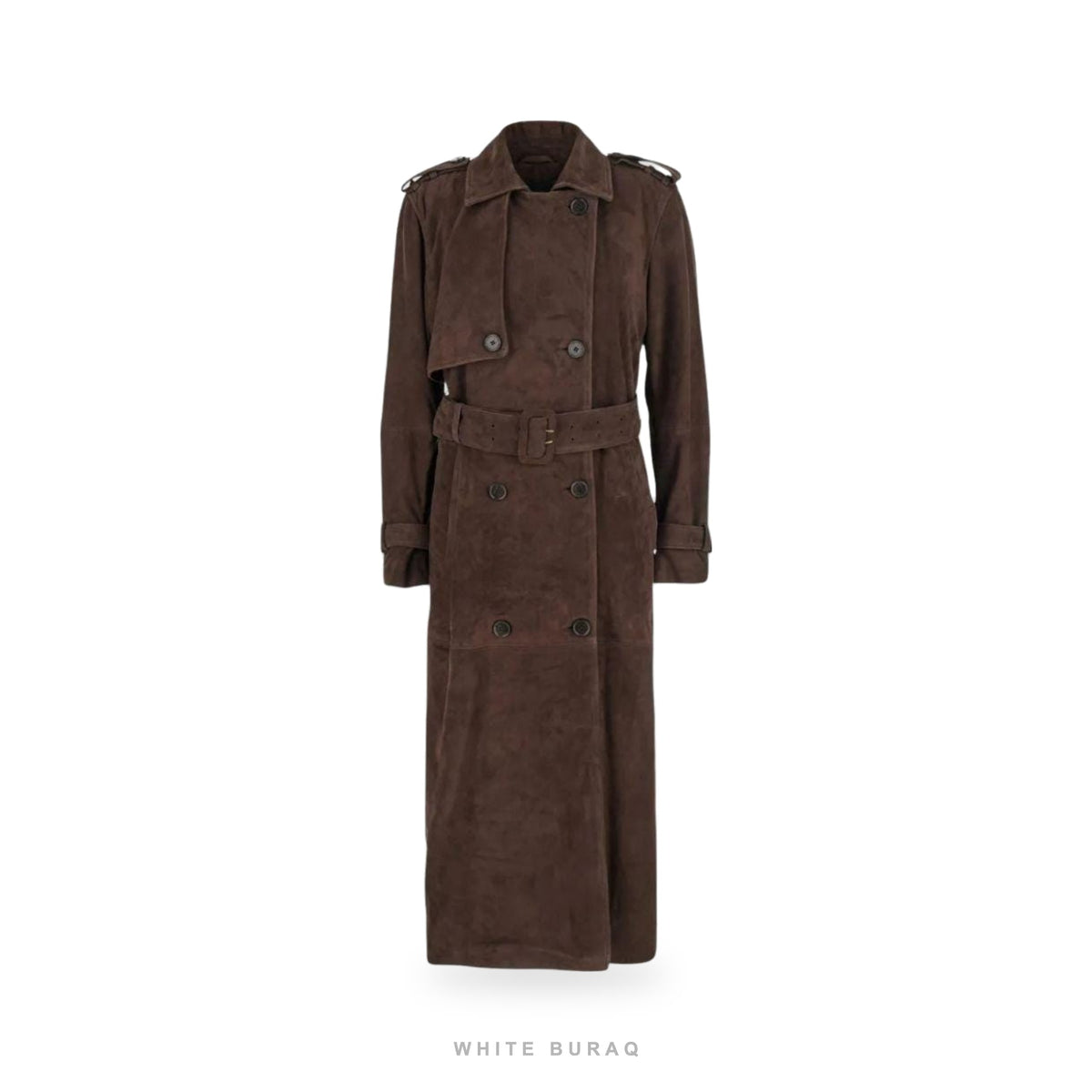 Women's Auburn Sheepskin Suede Storm-Flap Trench