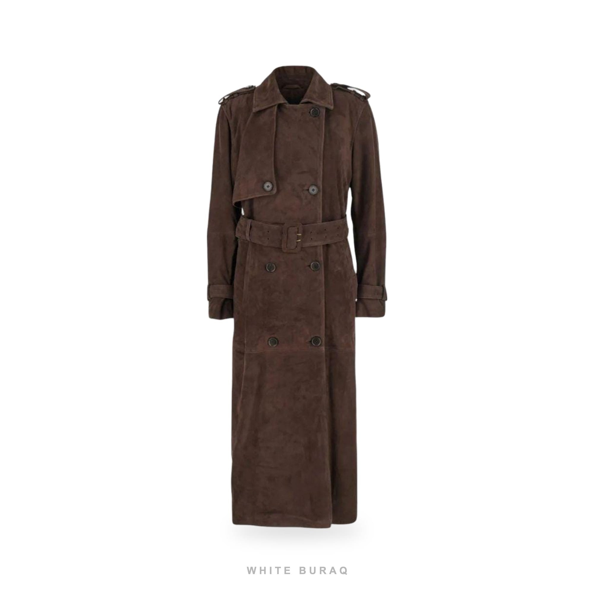 Women's Auburn Sheepskin Suede Storm-Flap Trench – view 3