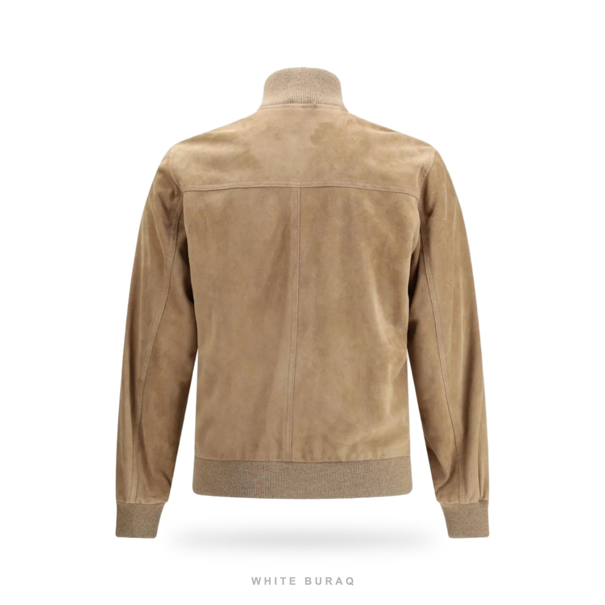 Men's Beige Suede Stand-Collar Bomber – view 2
