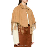 Women's Beige Suede Fringe Cape – view 3