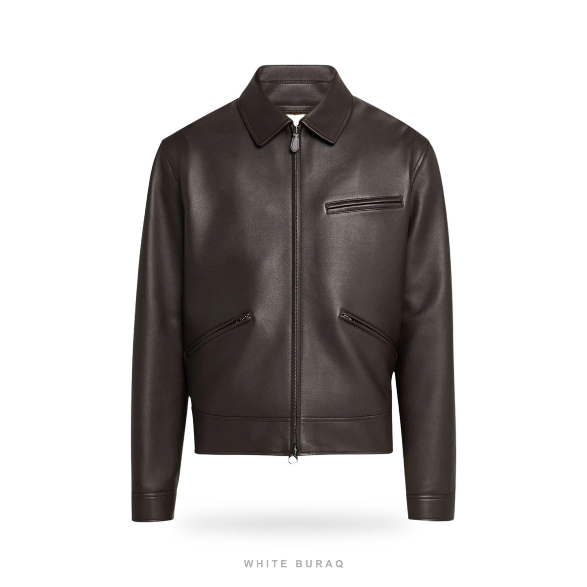Men's Chocolate Brown Leather Moto Jacket