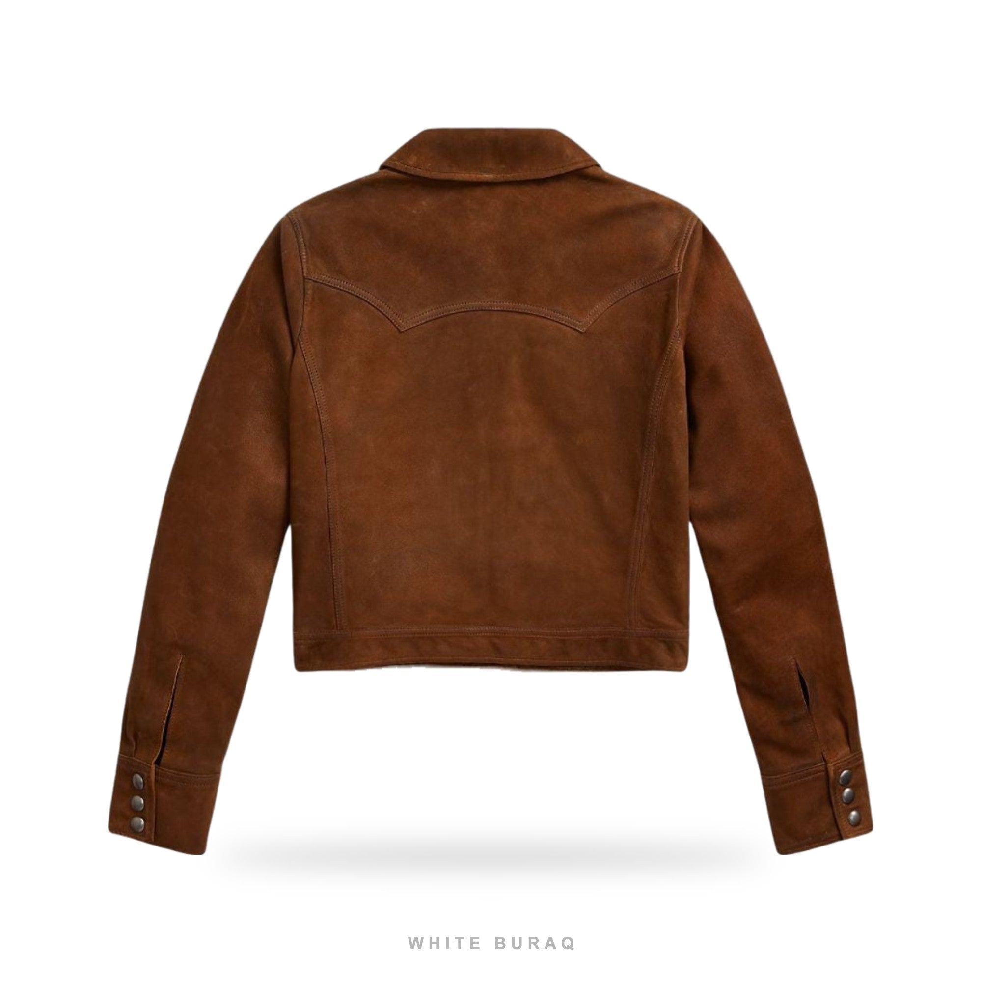 Women's Brown Suede Cropped Western Snap Jacket – view 2