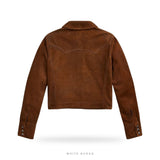 Women's Brown Suede Cropped Western Snap Jacket – view 2
