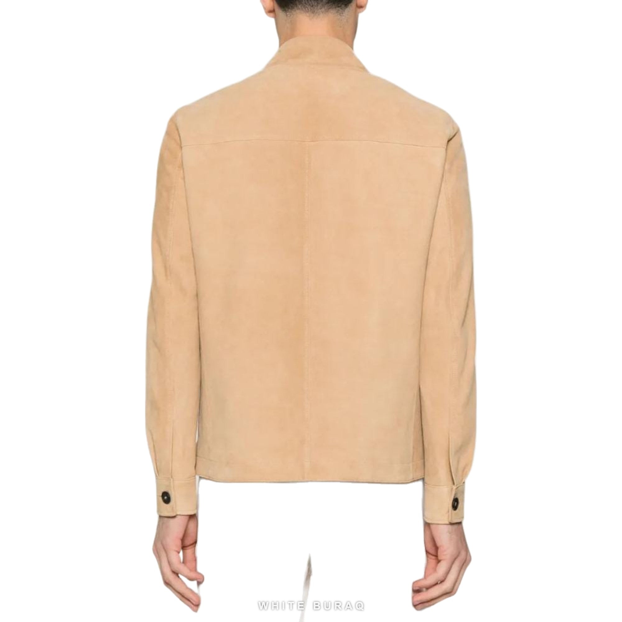 Men's Tan Suede Button Shirt Jacket – view 2