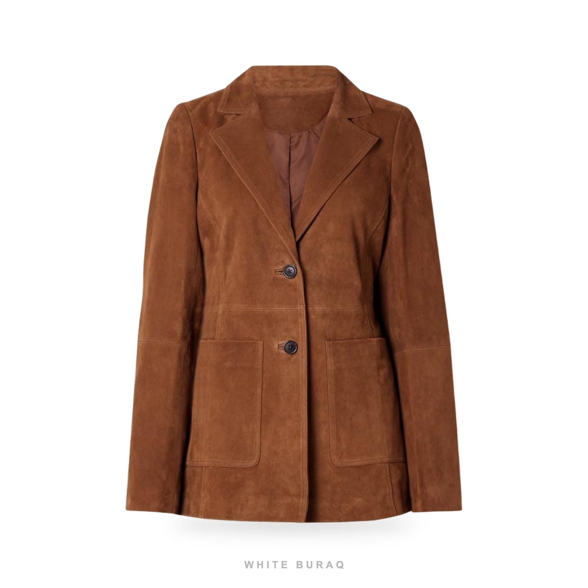 Women's Brown Suede Tailored Blazer – view 3
