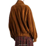 Women's Brown Suede Oversized Jacket – view 3