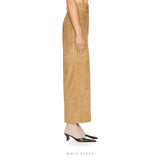 Women's Tan Suede High-Waist Maxi Pencil Skirt – view 3