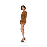 Women's Tan Suede Western Button-Up Cropped Jacket – view 3