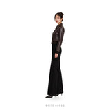 Women's Deep Brown Leather Cropped Button Jacket – view 4