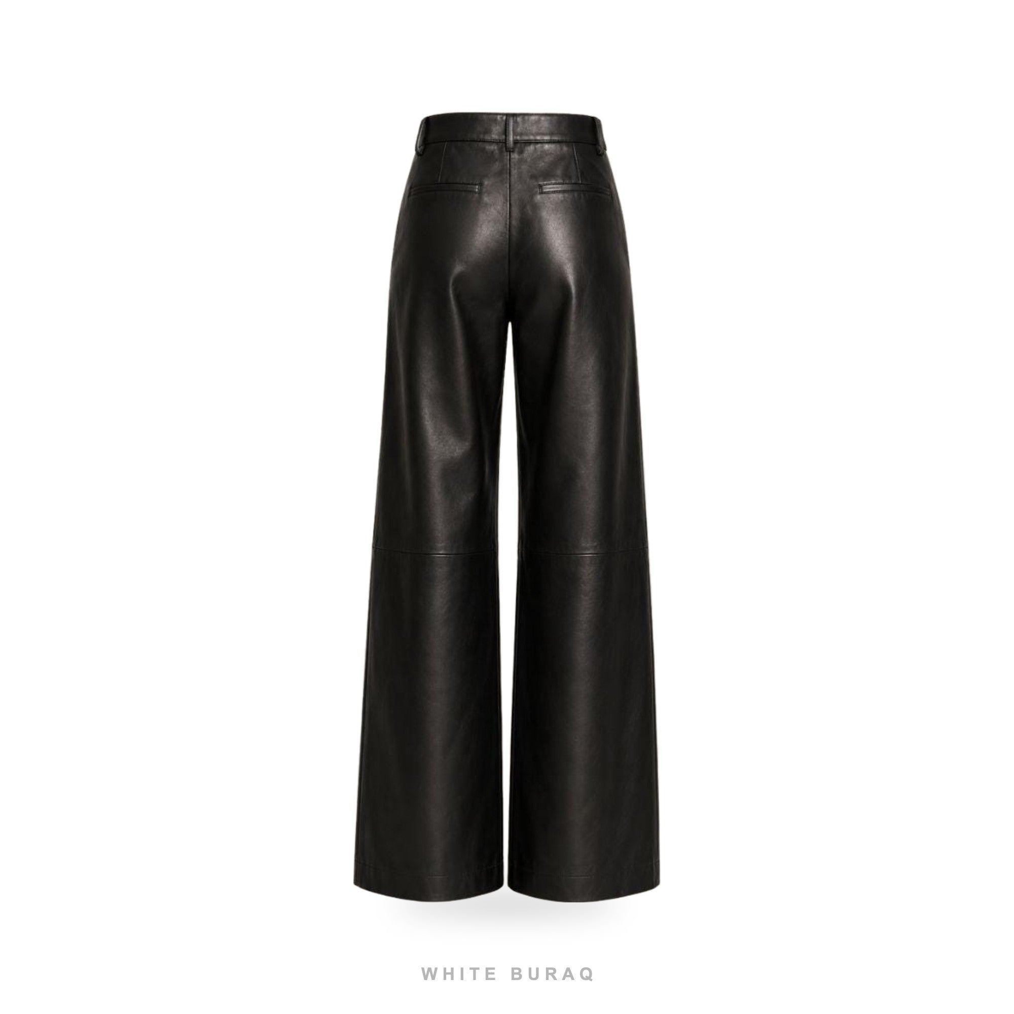 Women's Black Leather Wide-Leg Palazzo Pants – view 2