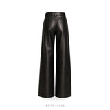 Women's Black Leather Wide-Leg Palazzo Pants – view 2