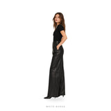 Women's Black Leather Wide-Leg Palazzo Pants – view 3