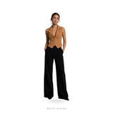 Women's Camel Suede Tailored Zip Waistcoat – view 4