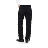 Men's Black Suede Western Fringe Pants – view 3