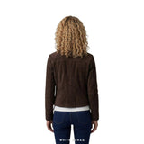 Women's Dark Brown Suede Cropped Utility Jacket – view 3