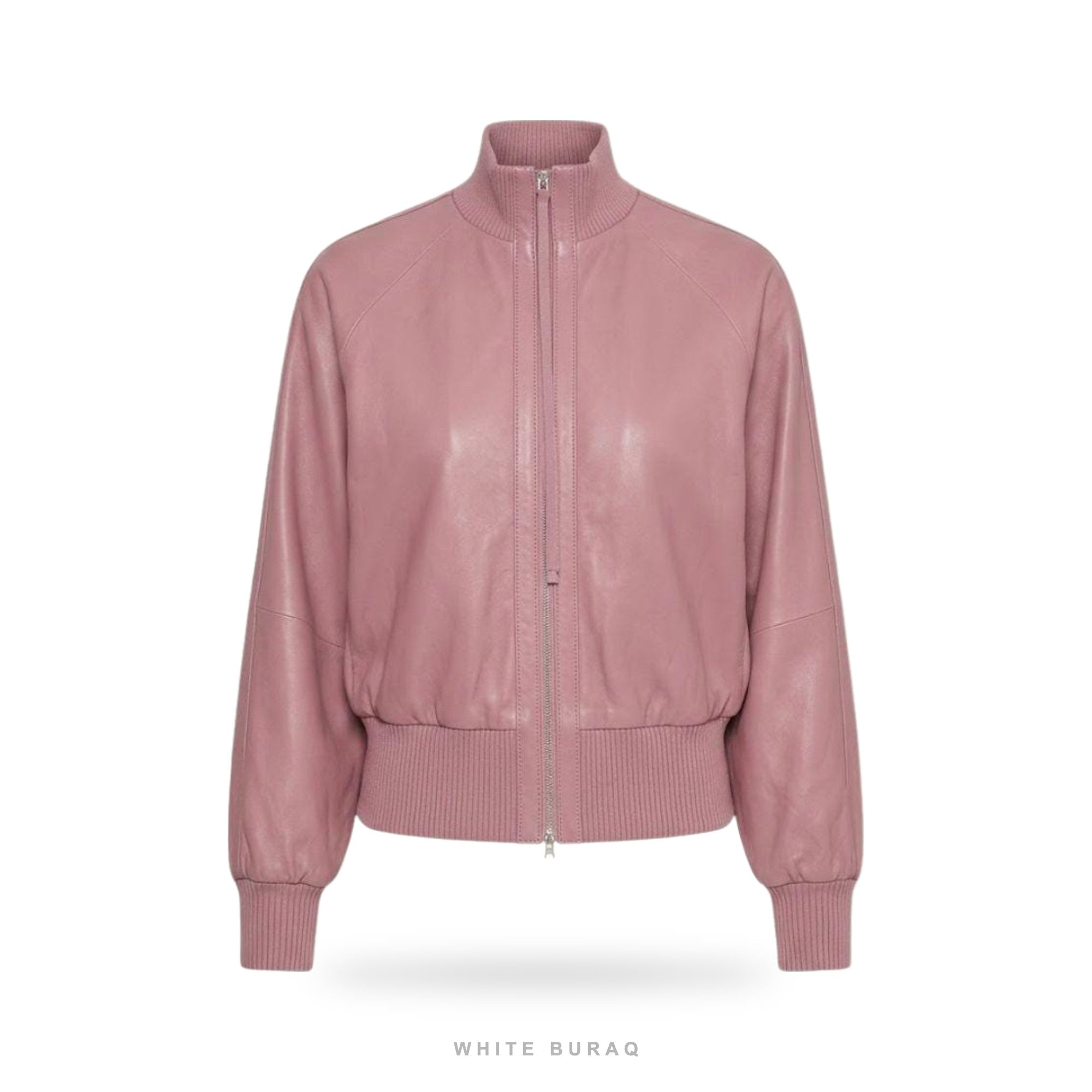 Women's Pink Leather Blouson Bomber – view 4