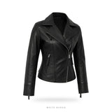 Women's Black Tailored Leather Biker Jacket