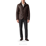 Men's Dark Brown Quilted Leather Field Jacket – view 2